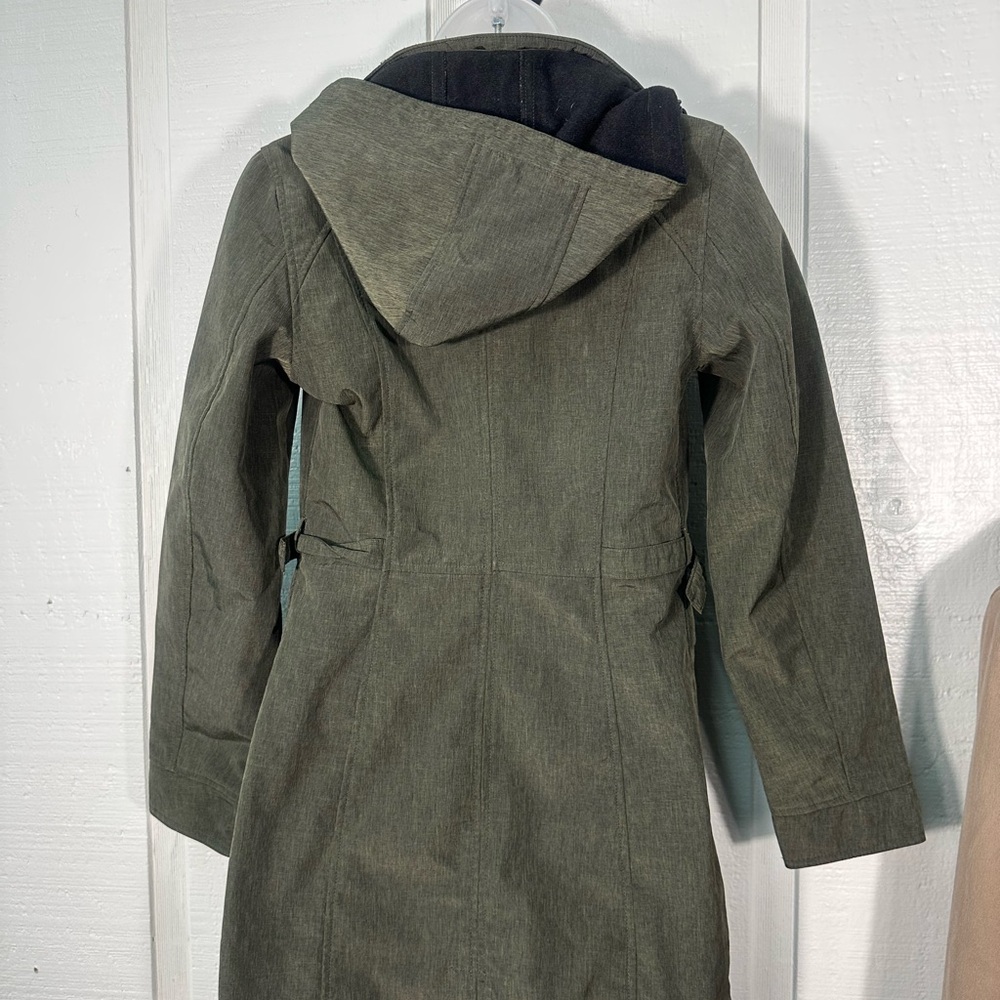 Nautica Women's Green Hooded Faux-Fur-Lined Anorak Raincoat Size XS EUC - Picture 7 of 8